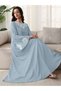 Rochie maxi, albastră - XL - 4