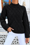 Women's Winter Diamond Patterned Knit Sweater - 2