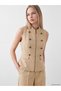 Two Mt Shop Quality Lcw Vision Beige Gabardine Plain Women's Classic Vest