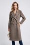 Women's Double-Breasted Collar Buttoned Midi Length Coat Jacket