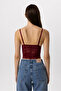6518 Thin Adjustable Strap Triangle Cap Lace Bralette Bustier - 3