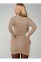 Rochie mini, bej - L - 2