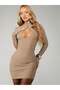 Rochie mini, bej - L