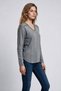 Women's V-Neck Stone Detailed Long Sleeve Knitted Sweater - 3
