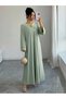 Rochie maxi, verde - S - 3