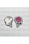 Pink Rose Enamel Pin, Floral Sticker-Style Metal Phone Case Accessory, Hard Enamel Finish, Rose Design, Decorative Badge, Sticker Style - 3