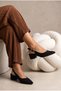 Women's Nubuck Black Strappy New Season Low Heel Shoes