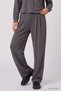 Dark Gray Polo Collar Comfortable Fit Wide Leg Women's Tracksuit Set - 95358 - 5
