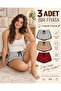|   Super 3-Piece Shorts with Side Stripes and Black Piping (Melange Grey, Tan Beige, Brick Red) - 7