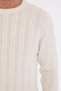 Kemik Men's 80% Wool 20% Acrylic Fine Hair Knitted Patterned Crew Neck Knitwear Sweater Trist-5373 - 5