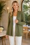 Women's Long Sleeve Open Front Openwork Knit Patterned Comfortable Fit Stylish Daily Khaki Knitwear Cardigan - 4