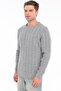 Gray Men's 80% Wool 20% Acrylic Thin Hair Knitted Patterned Crew Neck Knitwear Sweater Trist-5373 - 2