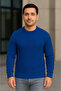 Men's Ribbed Knitwear Sweater Set of 2 Black Cobalt Blue Thick Woven Cotton Regular Fit - 2