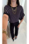 Varde Black Lilac Striped Knitwear