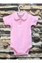 Baby Collar Snap Fastener 100% Cotton Pink Bodysuit - 2