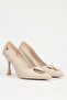 Cream Heeled Shoes Pc-55012 - 3
