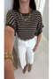 Varde Brown Cream Striped Knitwear