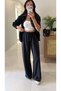 Noris Black Knitted Detailed Knitwear Trousers Set - 4