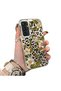 Samsung Galaxy S23 Fe Compatible Aesthetic Floral-Leopard Pattern Case Acrylic Hard Back Silicone Edge