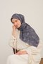 Twill Silk Oversized Scarf Navy Blue - 4