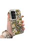Samsung Galaxy S23 Ultra Compatible Aesthetic Floral-Leopard Pattern Case Acrylic Hard Back Silicone Edge