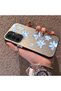 Samsung Galaxy A54 Compatible Acrylic Hard Back Panel Silicone Edged Blue Flower Printed Phone Case - 3