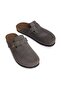 Men's Leather Sabo Slippers 215031 Anthracite - 2