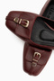 Jerry Genuine Leather Burgundy Short Heeled Women's Shoes - 6