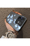 Vivo V60 Compatible Acrylic Hard Back Panel with Silicone Edges Blue Flower Printed Phone Case - 4