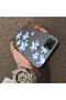 Xiaomi Poco C31 Compatible Acrylic Hard Back Panel with Silicone Edges Blue Flower Printed Phone Case - 4