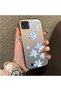 Realme C20/C20A Compatible Acrylic Hard Back Panel with Silicone Edges Blue Flower Printed Phone Case - 2