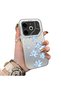 Blue Flower Printed Phone Case for Tecno Pova 6/Pova 6 Pro 5g Compatible Acrylic Hard Back Panel with Silicone Edges