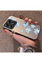 Xiaomi Mi 14t Compatible Acrylic Hard Back Panel Silicone Edged Blue Flower Printed Phone Case - 3