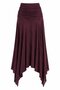 Plum Waist Draped Asymmetrical Skirt - 2Y3366