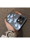 Vivo Y28 4g Compatible Acrylic Hard Back Panel with Silicone Edges Blue Flower Printed Phone Case - 4