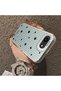 iPhone 16E Compatible Edge Striped Black Star Pattern Protective Case Acrylic Hard Back Silicone Edge - 4