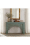 Green Rectangular Console Table Made of Solid Natural Wood, Stylish Design Entrance and Decorative Table-150Cm - 2