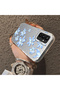 Samsung Galaxy M23/M13 Compatible Acrylic Hard Back Panel with Silicone Edges Blue Flower Printed Phone Case - 4