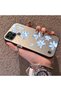 Realme C25Y/C21Y Compatible Acrylic Hard Back Panel with Silicone Edges Blue Flower Printed Phone Case - 3