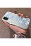 Samsung Galaxy A05 Compatible Acrylic Hard Back Panel Silicone Edged Blue Flower Printed Phone Case - 3