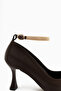 Lora Brown Ankle Strap Pointed Toe Women's Heeled Shoes - 3