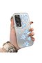 Vivo Y29 5g(V2420) Compatible Acrylic Hard Back Panel with Silicone Edges Blue Flower Printed Phone Case