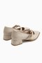 Jacklin Beige Strappy Short Heeled Women's Shoes - 7