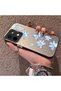 Vivo Y28 4g Compatible Acrylic Hard Back Panel with Silicone Edges Blue Flower Printed Phone Case - 3