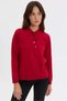 Women's Polo Collar Diamond Lace-Up Knitwear Sweater Red - 2