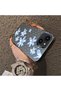 iPhone 13/14 Compatible Acrylic Hard Back Panel with Silicone Edges Blue Flower Printed Phone Case - 4