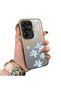 Samsung Galaxy S25 Ultra Compatible Acrylic Hard Back Panel Silicone Edged Blue Flower Printed Phone Case
