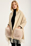 Fur Pocket Fringed Shawl - 2