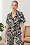 Women's Short Sleeve Comfort Leopard Pajama Set 4737