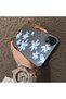 iPhone Xr Compatible Acrylic Hard Back Panel Silicone Edged Blue Flower Printed Phone Case - 4